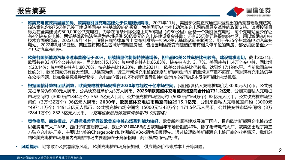 海外能源IT行业专题：欧美充电桩市场剖析，充电基建加速正当时-20221014-国信证券-31页_第2页