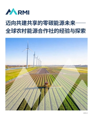 落基山研究所RMI：迈向共建共享的零碳能源未来——全球农村能源合作社的经验与探索