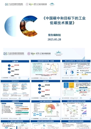 清华大学：中国碳中和目标下的工业低碳技术展望（PPT版）
