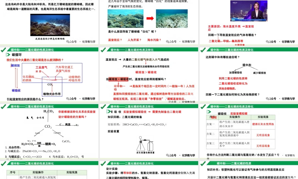 碳中和——二氧化碳的性质及转化