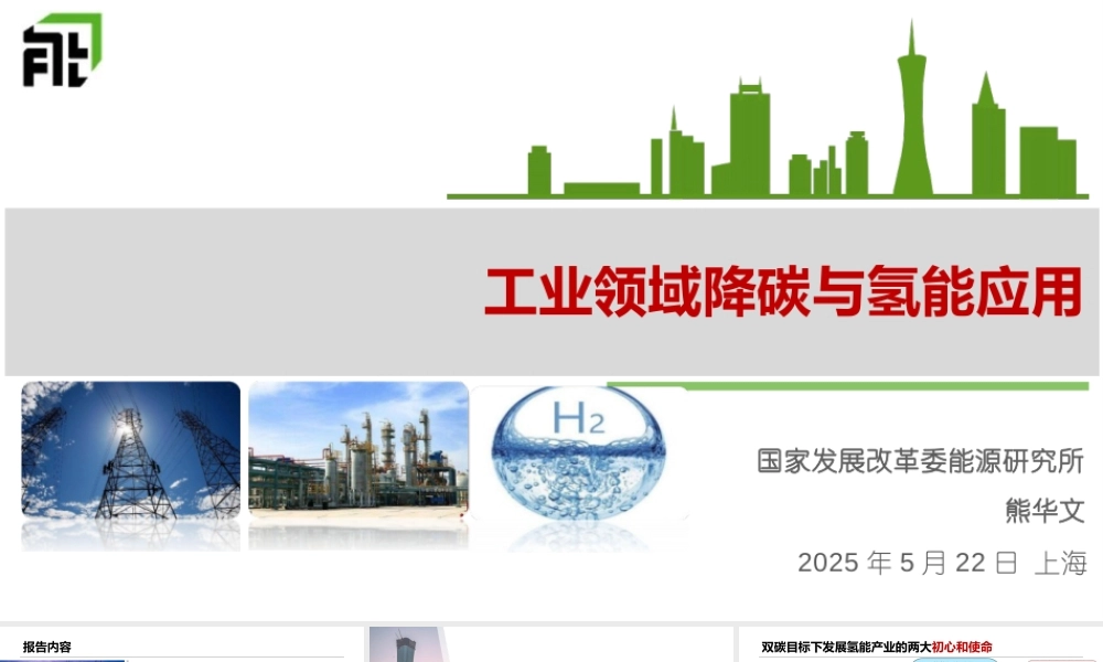 熊华文：工业领域降碳与氢能应用