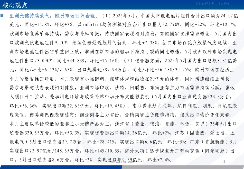 长城证券：光伏电池组件逆变器出口月报（2025.05）_第2页