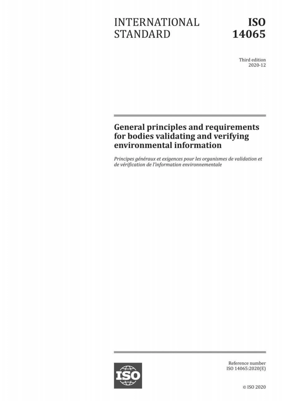 【英】ISO 14065-2020 环境信息审定与核查机构通用原则和要求_第1页