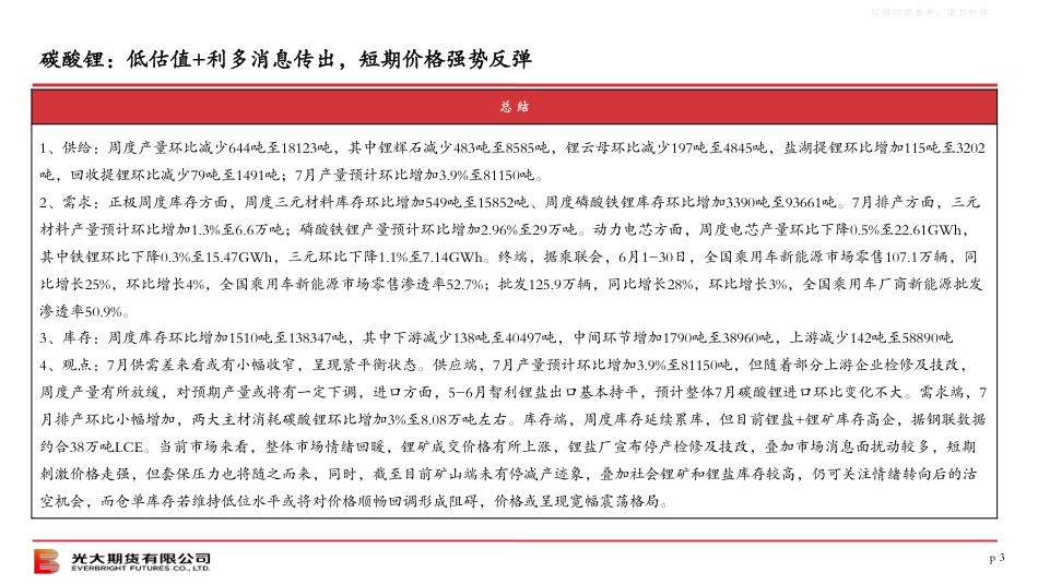 光大期货：碳酸锂周度策略报告（20250706）_第3页