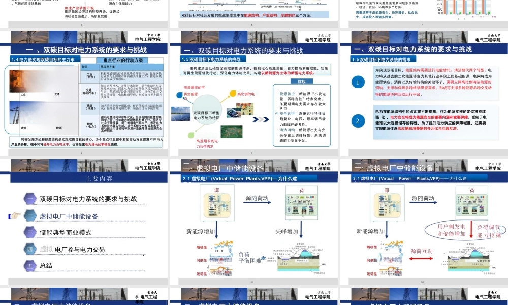 东南大学PPT：储能和虚拟电厂-64页
