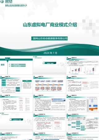 国家电网PPT：山东虚拟电厂商业模式介绍-20页