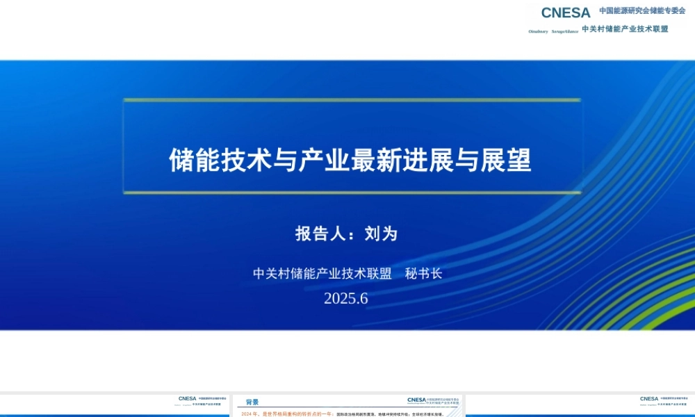 刘为PPT：储能技术与产业最新进展与展望