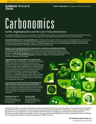 高盛：关税、去全球化和减碳的成本（英文版）