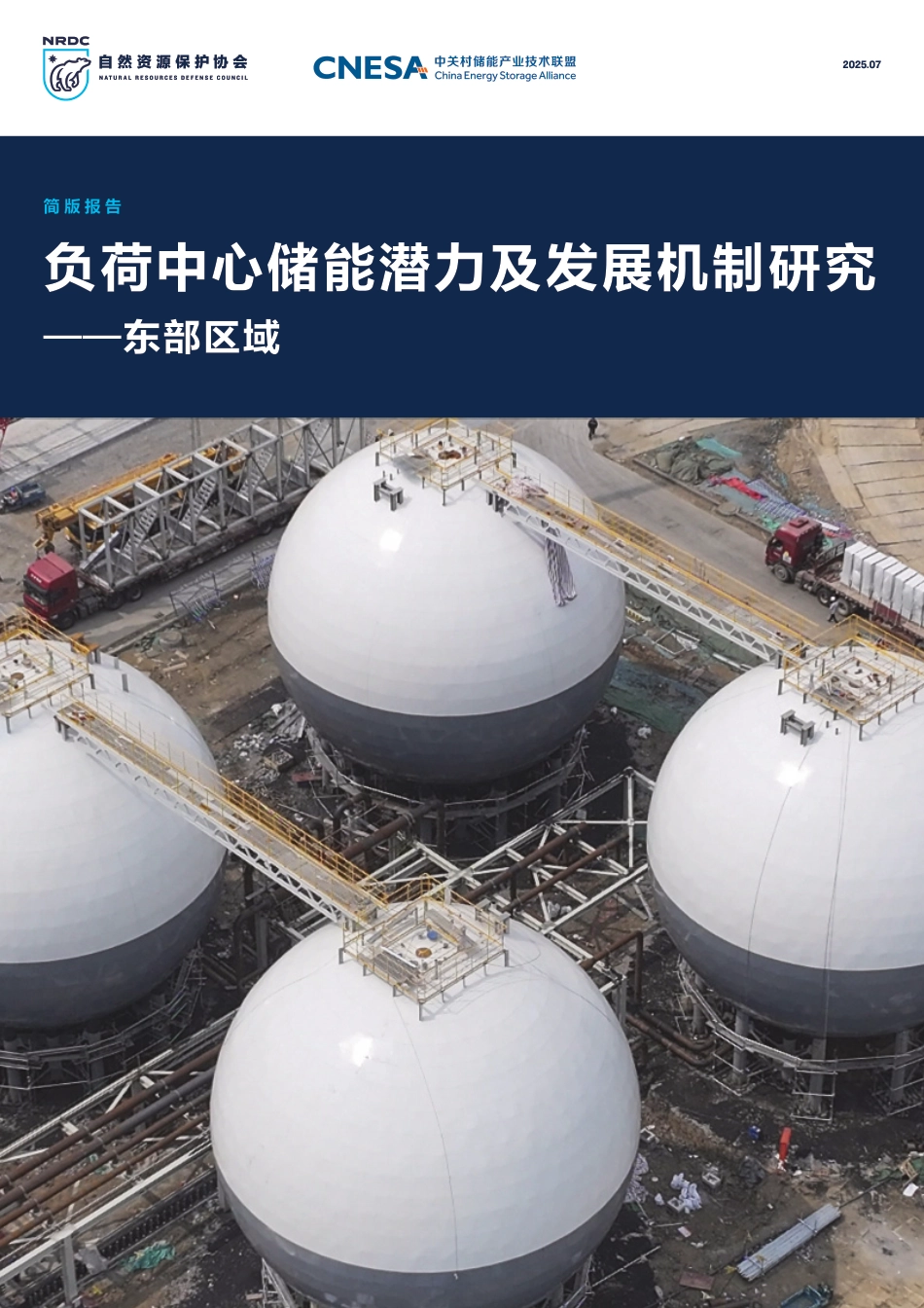自然资源保护协会NRDC：负荷中心储能潜力及发展机制研究——东部区域_第1页