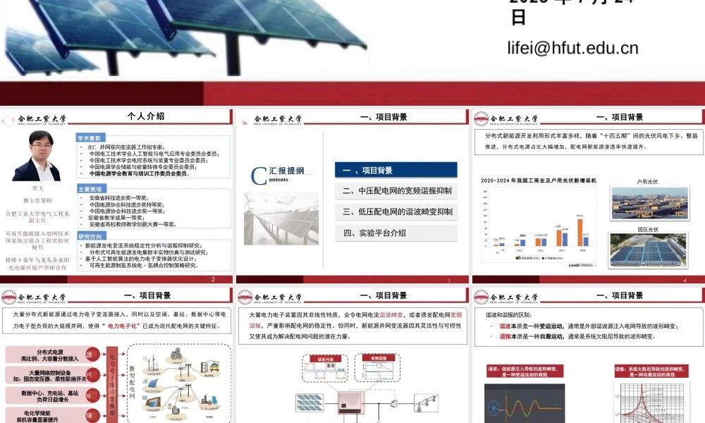 合肥工业大学 李飞：新能源发电对配电系统稳定性影响及其稳性提升策略