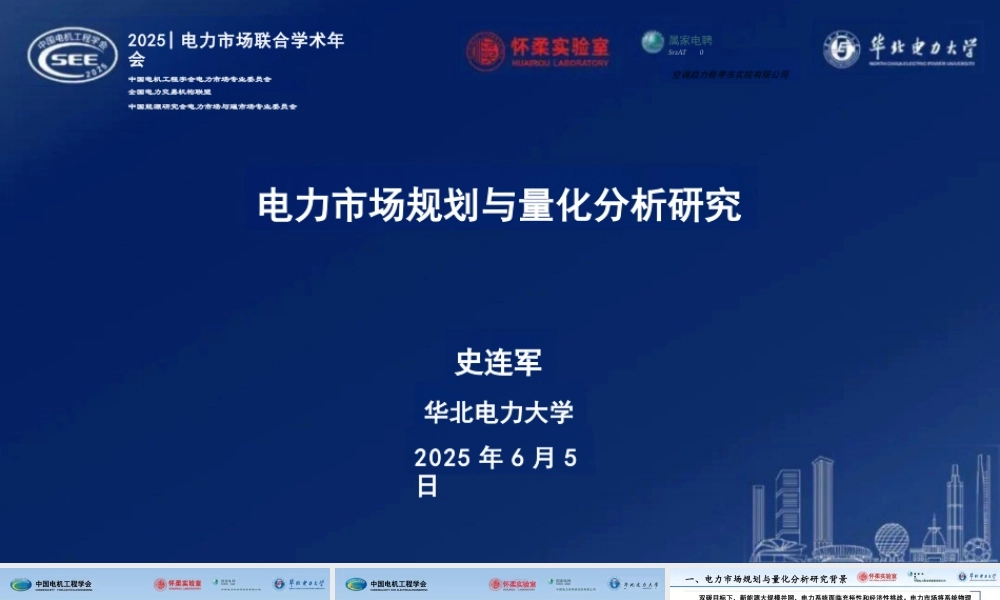 华北电力大学 史连军：2025年电力市场规划与量化分析研究报告