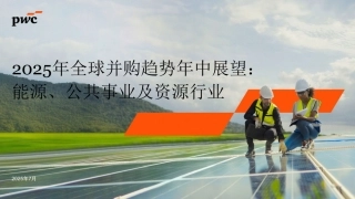 普华永道：2025年全球并购趋势年中展望能源、公共事业及资源行业