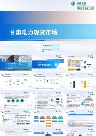 国家电网：2025甘肃电力现货市场培训课件