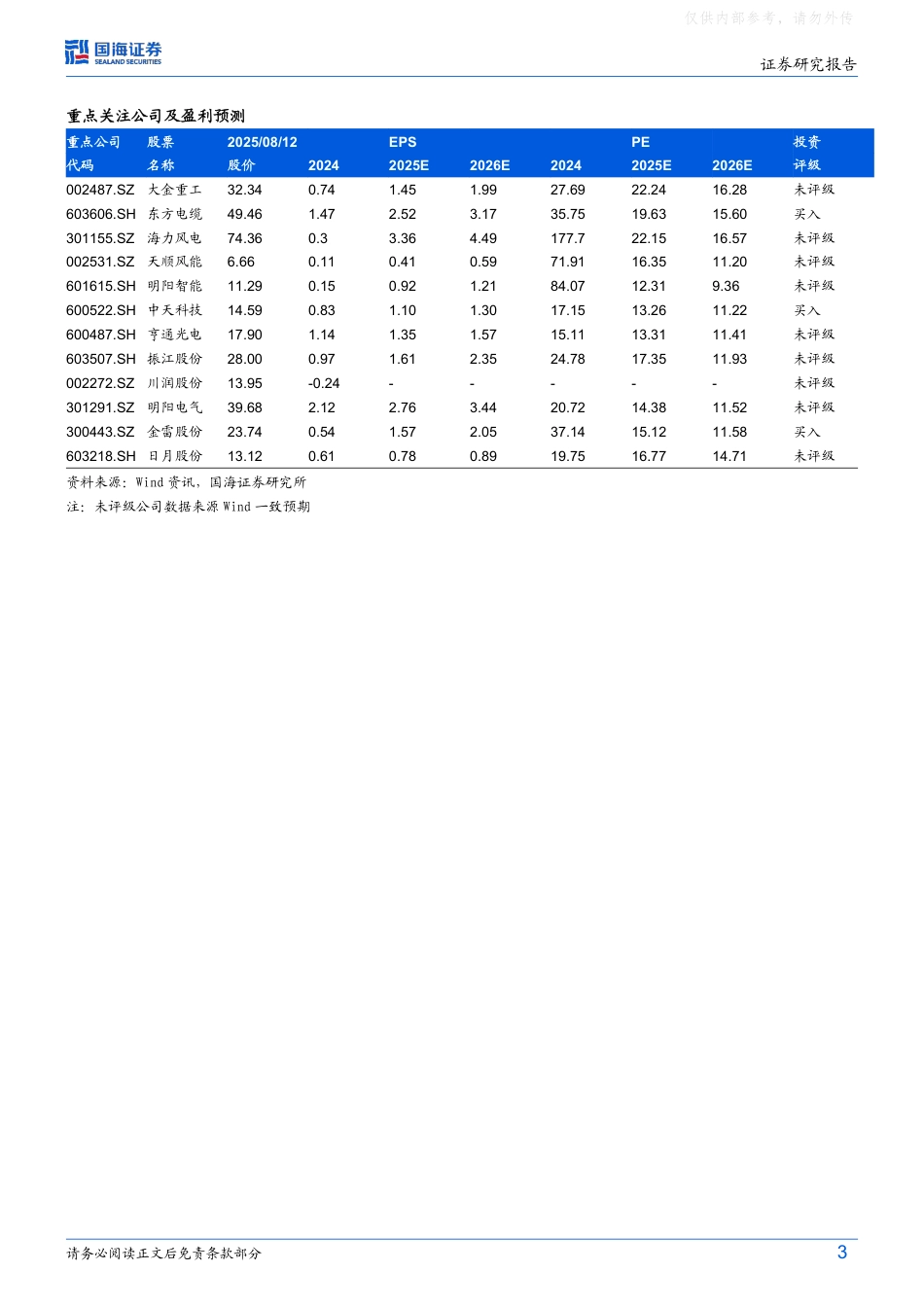 国海证券风电设备行业研报：欧洲海上风电再加速，我国海风厂商迎出口机遇_第3页