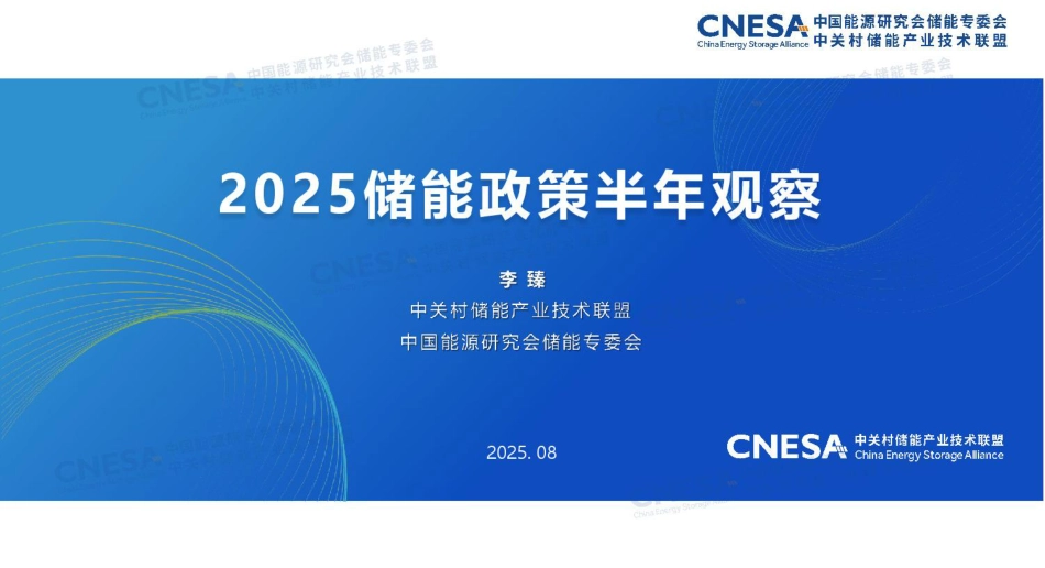 中关村储能产业技术联盟：2025储能政策半年观察_第1页