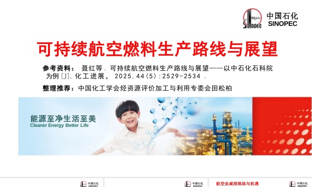 中国化工学会 田松柏：可持续航空燃料生产路线与展望