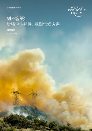 世界经济论坛WEF：刻不容缓：增强企业韧性, 抵御气候灾害