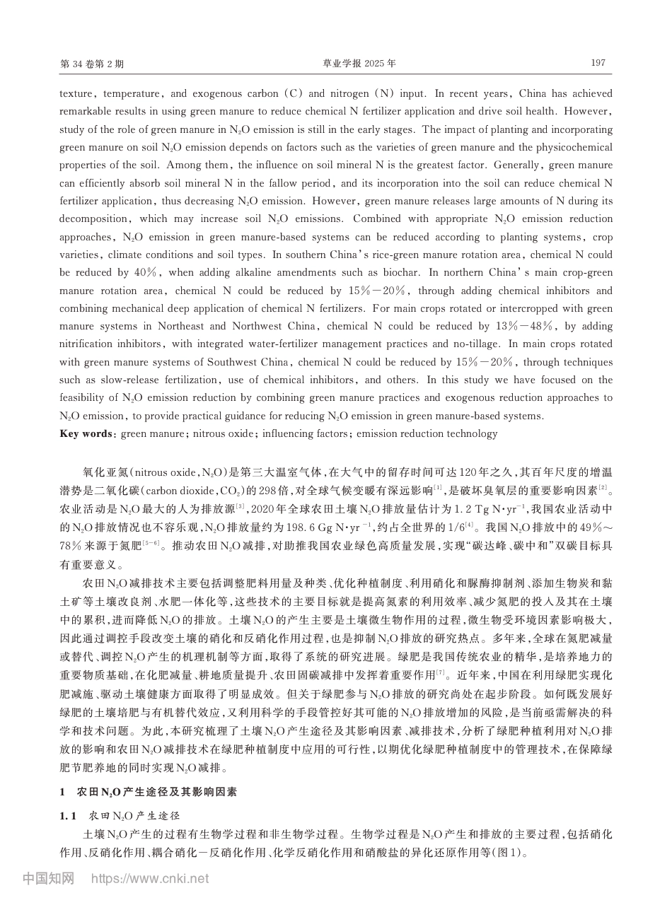 【研究】农田氧化亚氮减排技术及其与绿肥协同应用分析_刘蕊_第2页