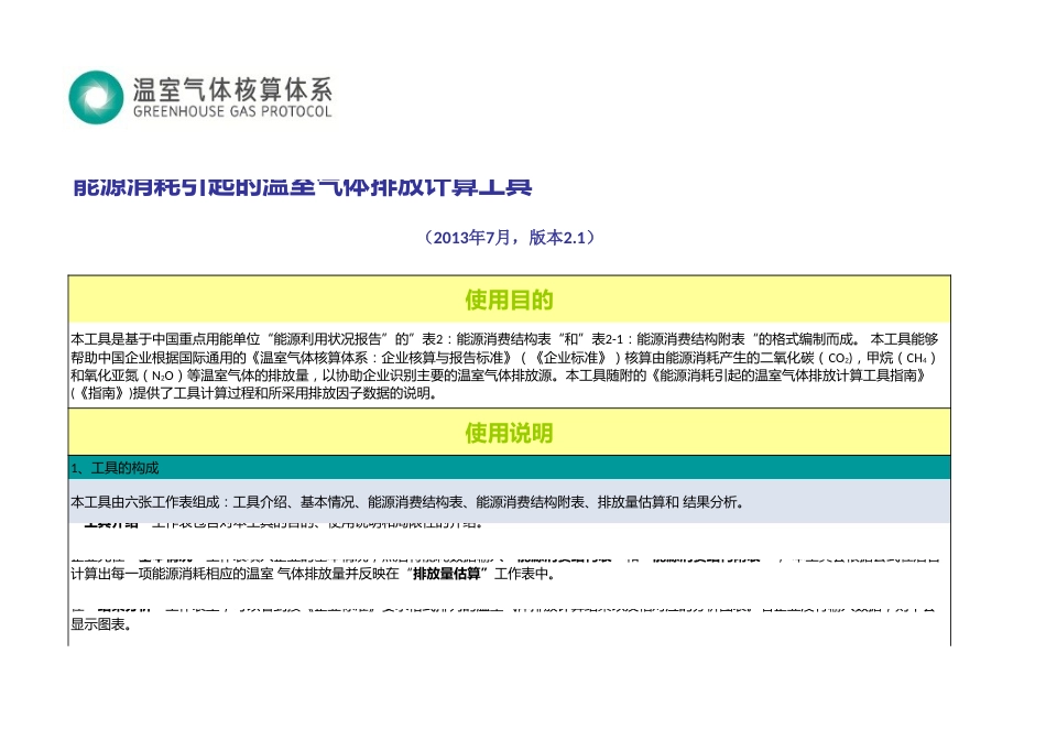 【计算表】中国企业碳排放计算自动计算表V2.1_第1页