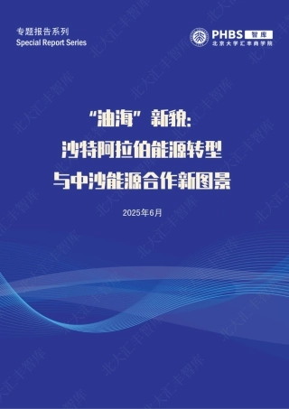 北大汇丰智库：“油海”新貌：沙特阿拉伯能源转型与中沙能源合作新图景