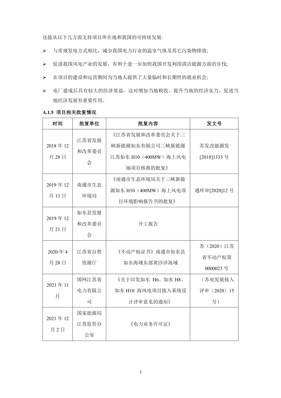 CCER项目：三峡新能源江苏如东H10（400MW）海上风电场项目_第3页