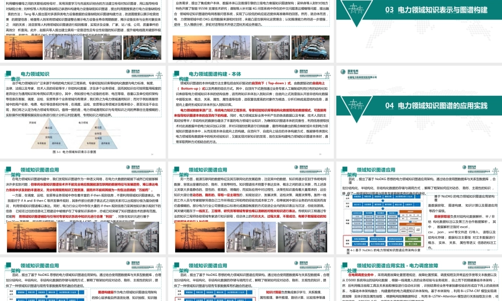 中国电科院PPT：电力领域知识图谱技术进展与应用实践
