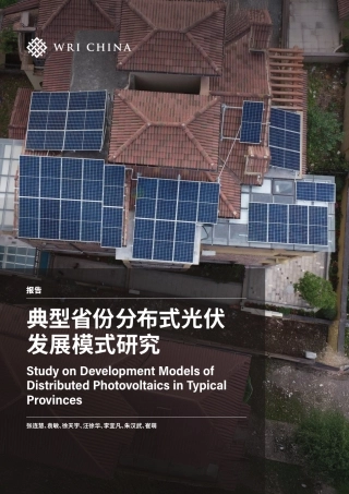 世界资源研究所WRI：典型省份分布式光伏发展模式研究