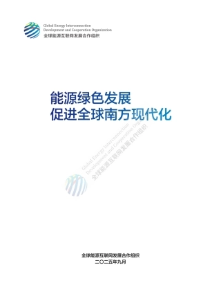 全球能源互联网发展合作组织：能源绿色发展 促进全球南方现代化