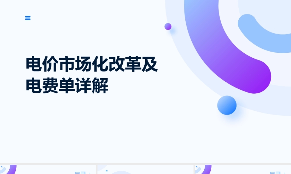 电价市场化改革及电费单详解课件