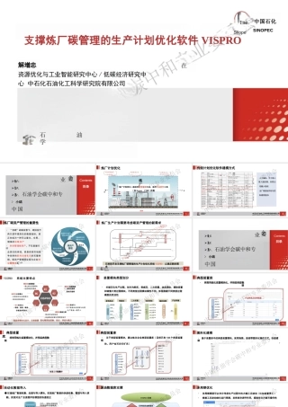 中国石油：支撑炼厂碳管理的生产计划优化软件VISPR0