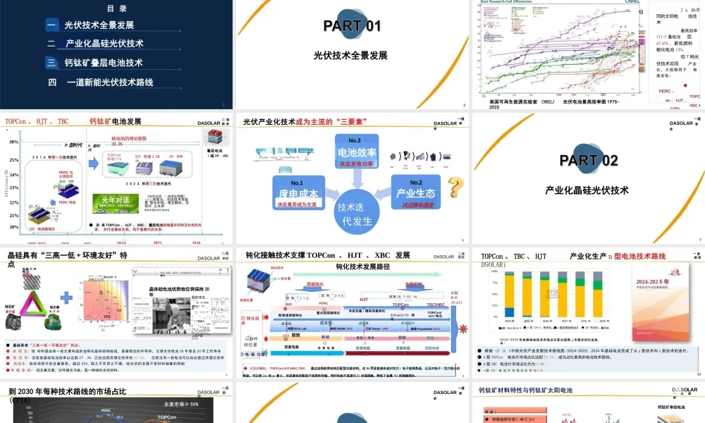 一道新能源 宋登元PPT：光伏前沿技术与产业化发展