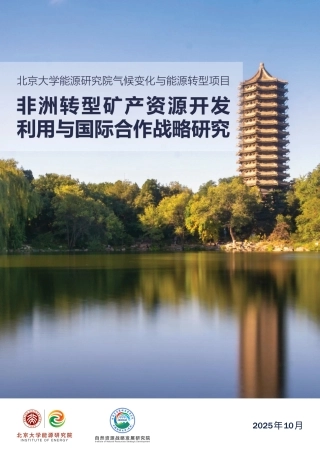 北大能研院：非洲转型矿产资源开发利用与国际合作战略研究