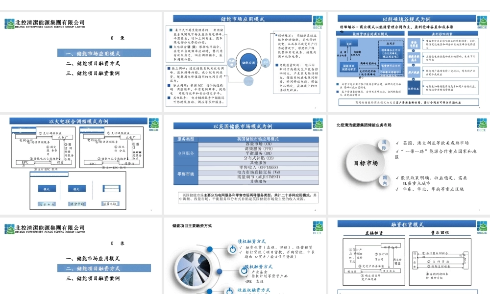 储能项目融资方式及案例交流