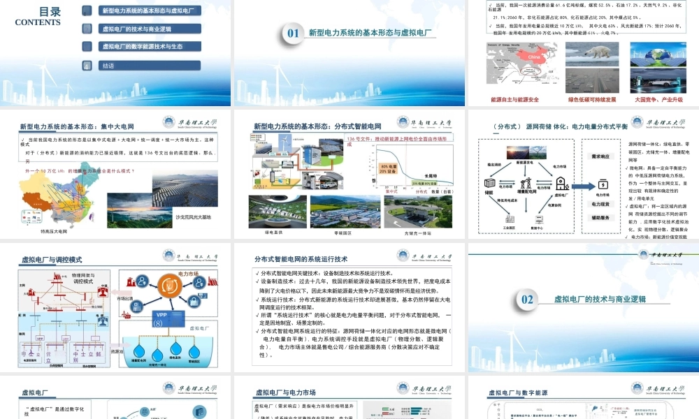 华南理工大学 蔡泽祥42页PPT：虚拟电厂与数字能源