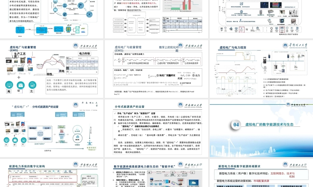 华南理工大学 蔡泽祥42页PPT：虚拟电厂与数字能源