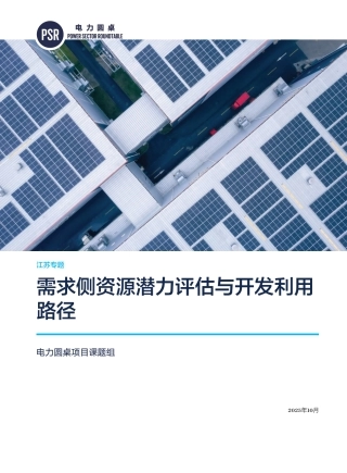 电力圆桌：需求侧资源潜力评估与开发利用路径