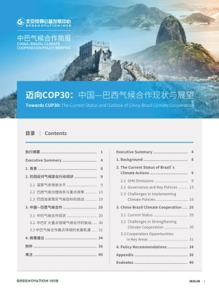 迈向COP30：中国一巴西气候合作现状与展望