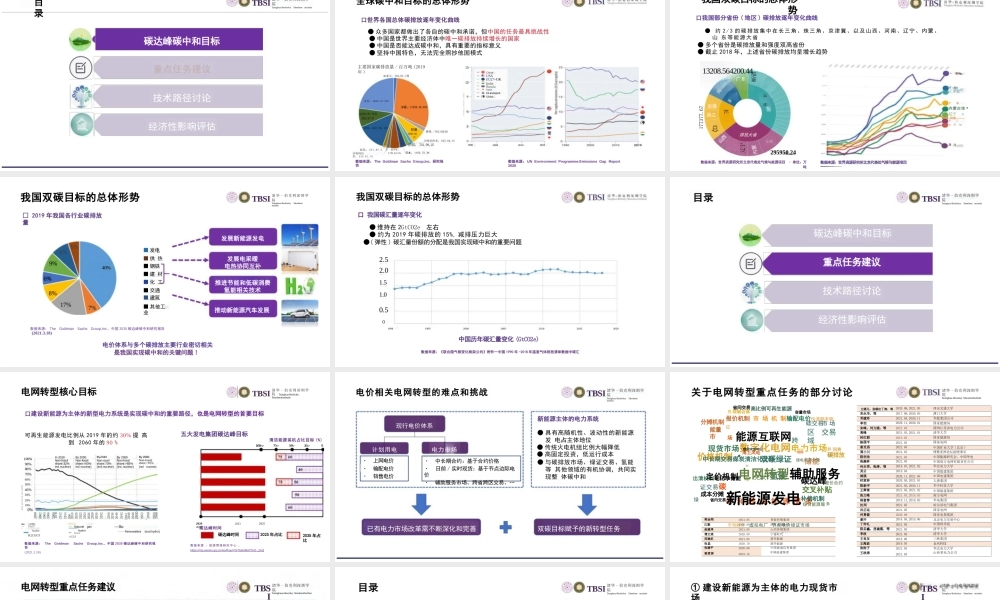 孙宏斌PPT ：适应双碳目标电价改革的电网转型发展重点任务与路径探讨