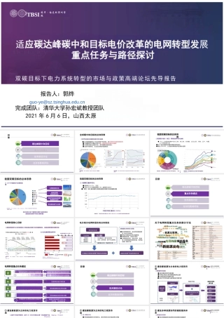孙宏斌PPT ：适应双碳目标电价改革的电网转型发展重点任务与路径探讨