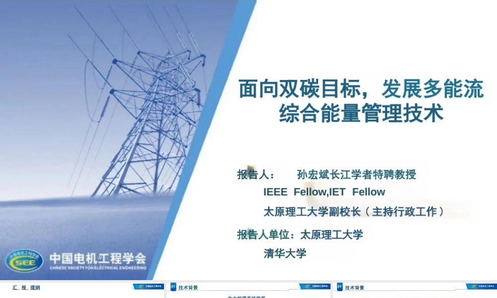 孙宏斌PPT：面向双碳目标，发展多能流综合能量管理技术