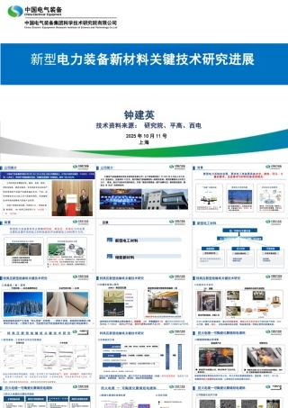 新型电力装备新材料关键技术研究进展