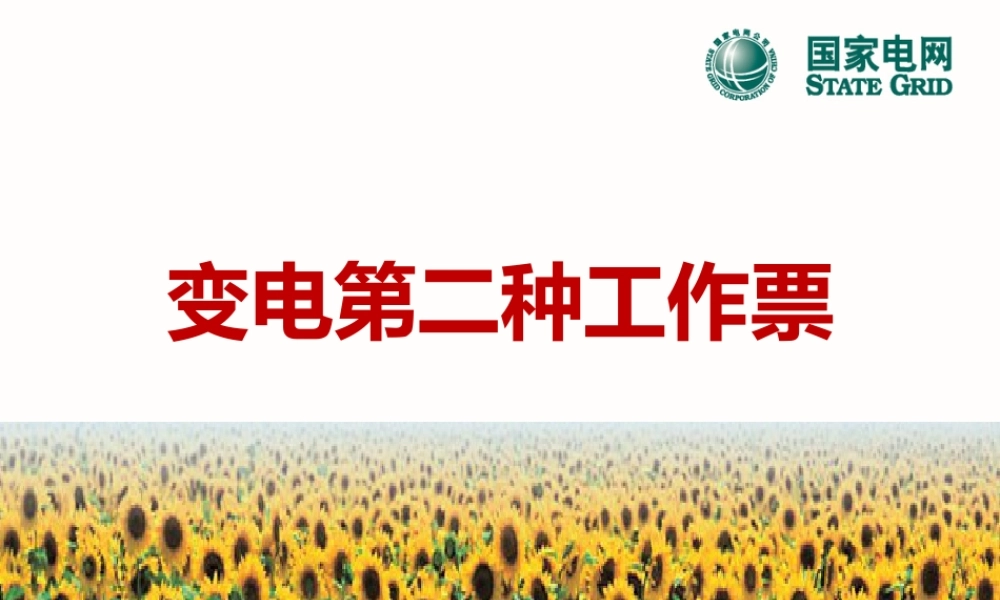 国家电网 第二种工作票