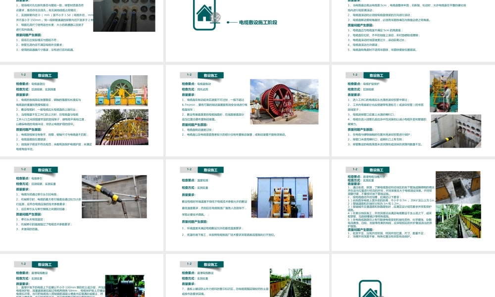 国网电缆电气工程质量检查要点、质量通病及实测实量