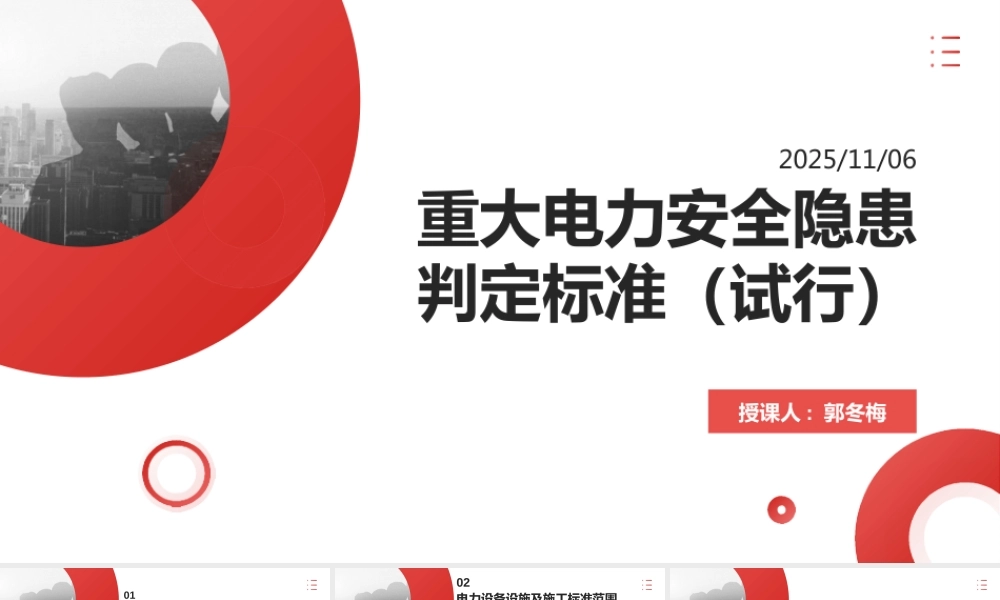 重大电力安全隐患判定标准(试行)