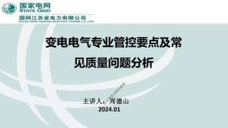 国网变电电气专业管控要点及常见质量问题
