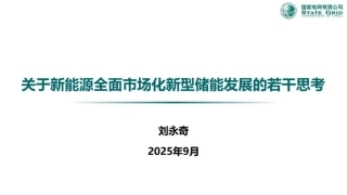 国家电网PPT：关于新能源全面市场化新型储能发展的若干思考