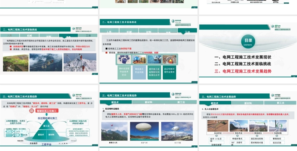 国家电网PPT:电网工程施工技术发展现状、挑战及展望
