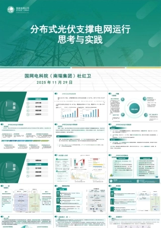 国网电科院 杜红卫PPT：分布式光伏支撑电网运行思考与实践