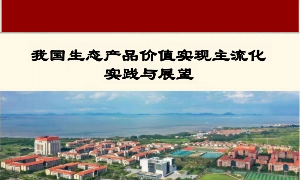 山东大学PPT：我国生态产品价值实现主流化实践与展望