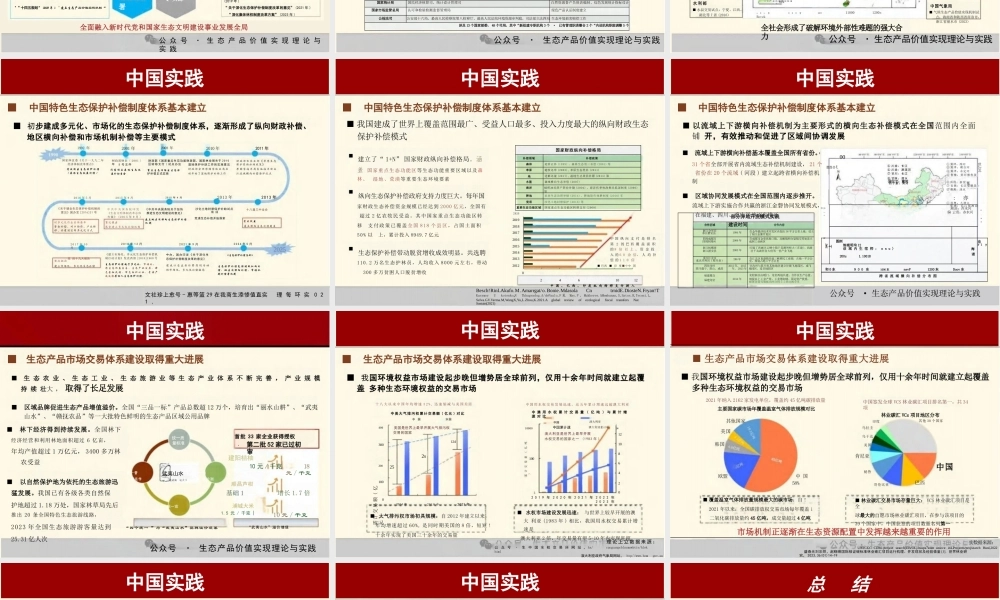 山东大学PPT：我国生态产品价值实现主流化实践与展望